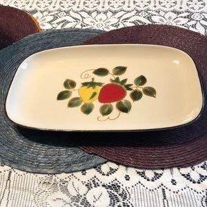 Vintage Sears Strawberries Stoneware Platter
